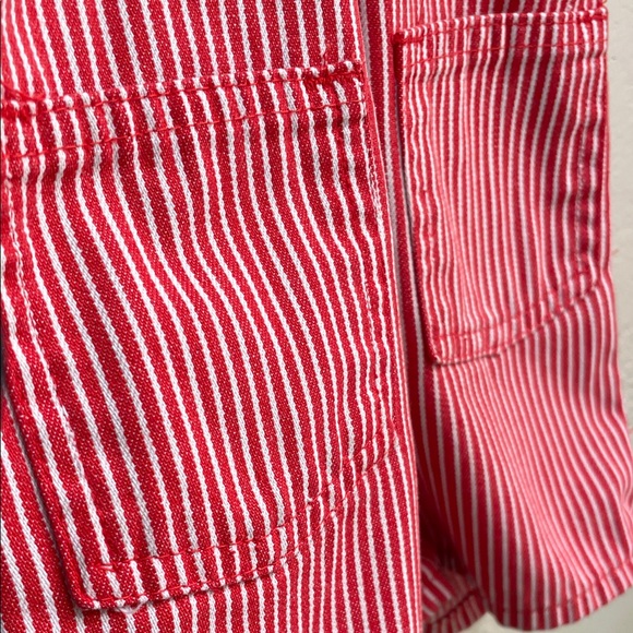 OshKosh B'gosh Kids Red Striped Overalls - Picture 4 of 6